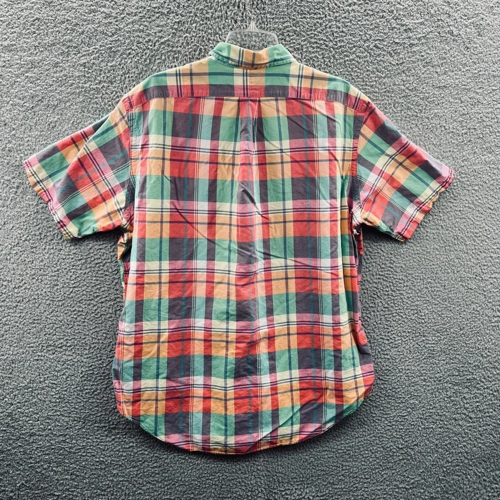 Ralph Lauren Mens Madras Plaid Shirt XL Multicolor Coastal Retro Preppy Heritage